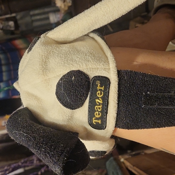 Plush Dog Hat For Humans- Black and White - Picture 3 of 4